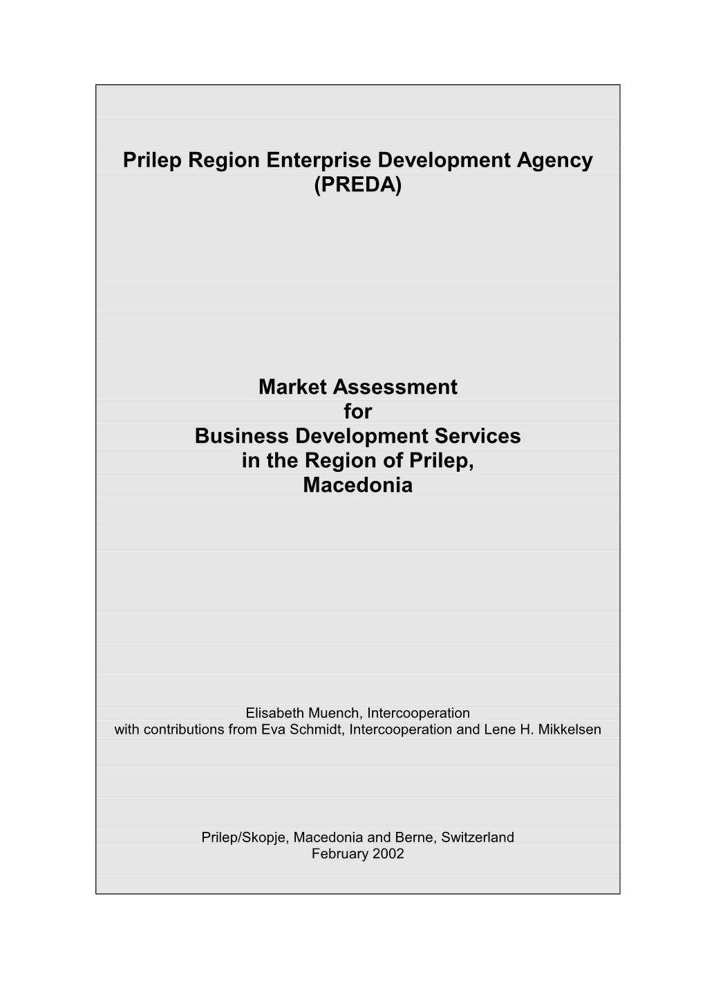 BDS Market Assessment