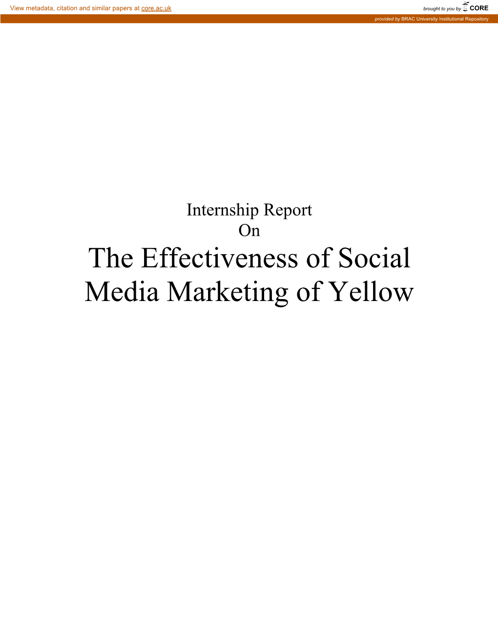 The Effectiveness of Social Media Marketing of Yellow