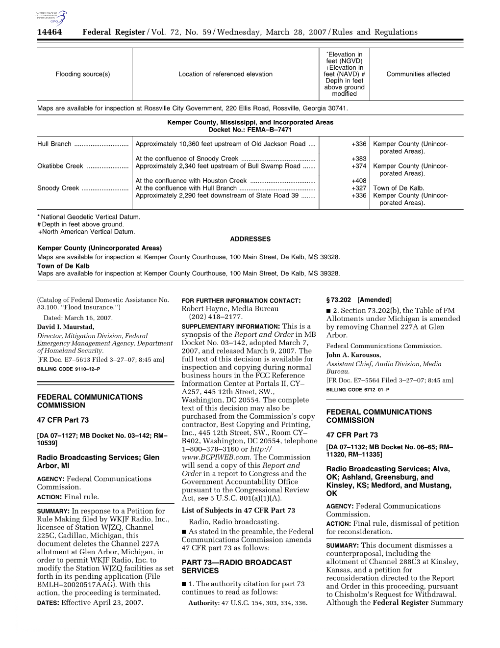 Federal Register/Vol. 72, No. 59/Wednesday, March 28, 2007