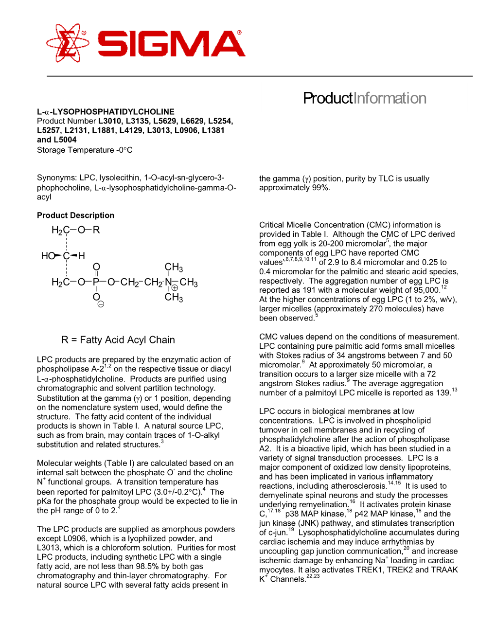 A-Lysophosphatidylcholine from Egg Yolk