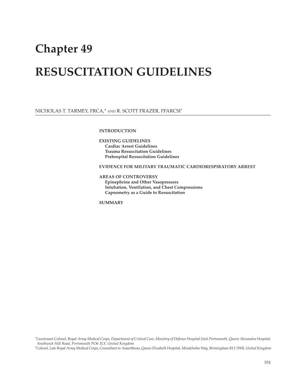 Chapter 49 Resuscitation Guidelines