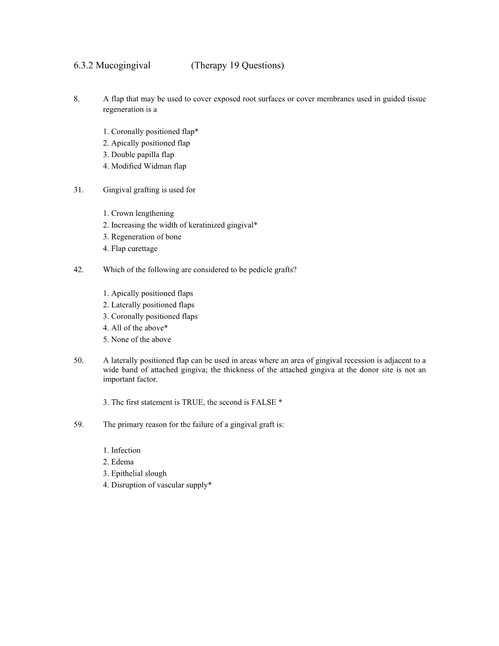 Mucogingival Questions and Answers