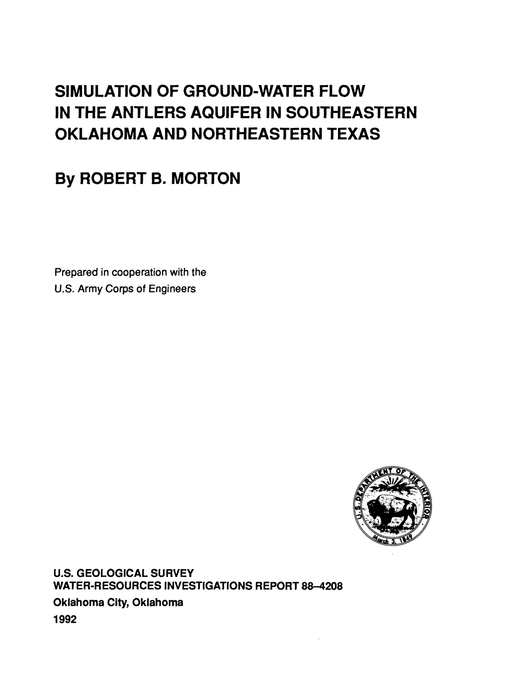 Simulation of Ground-Water Flow in the Antlers Aquifer in Southeastern Oklahoma and Northeastern Texas