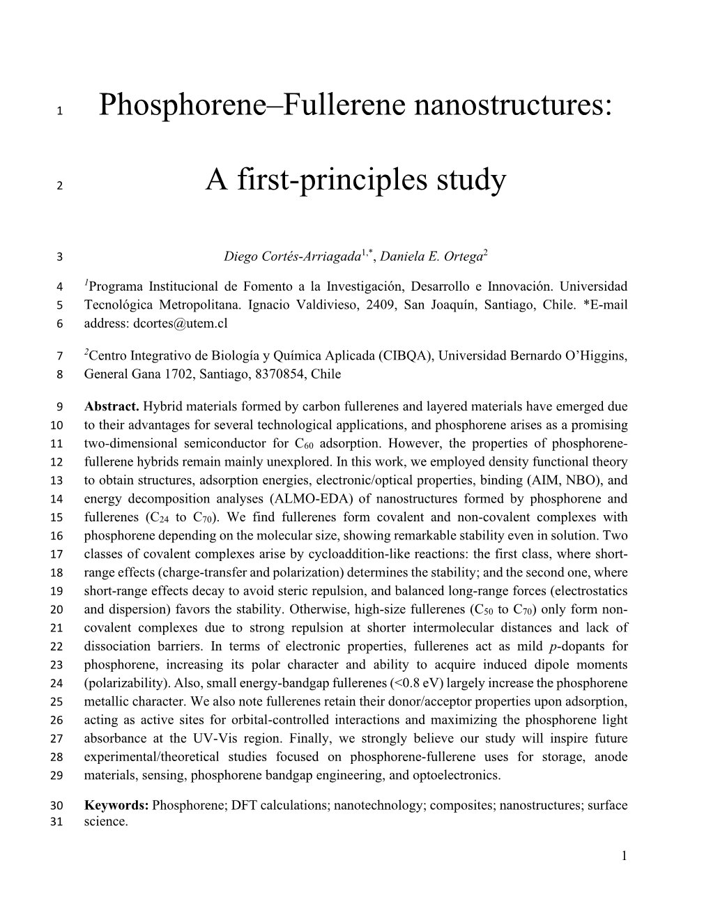 Phosphorene–Fullerene Nanostructures: a First-Principles Study