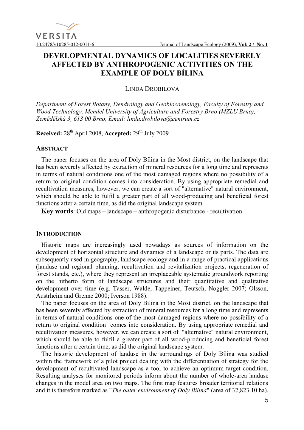 Changes in the Fragmentation and Ecological Stability of the Floodplain