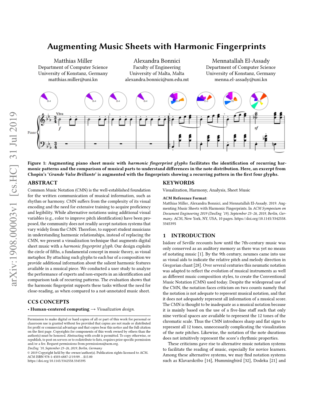 Augmenting Music Sheets with Harmonic Fingerprints