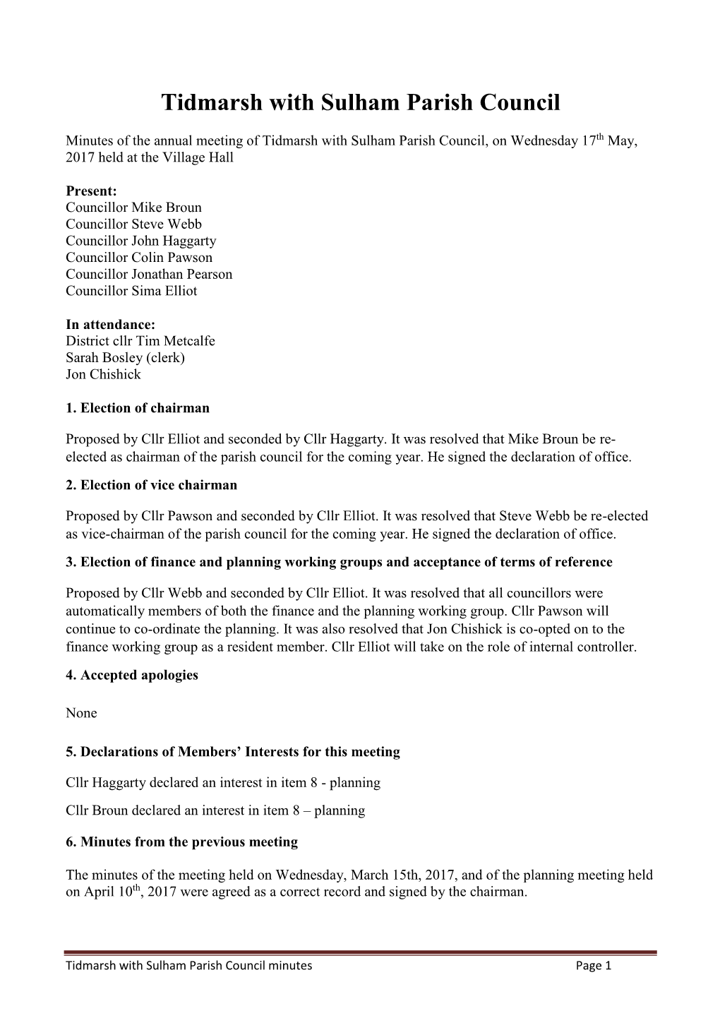 Tidmarsh with Sulham Parish Council