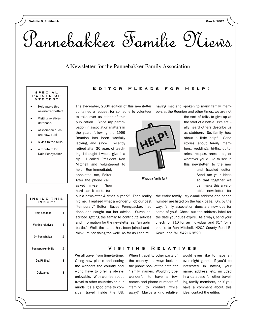 Pannebakker Familie Niews