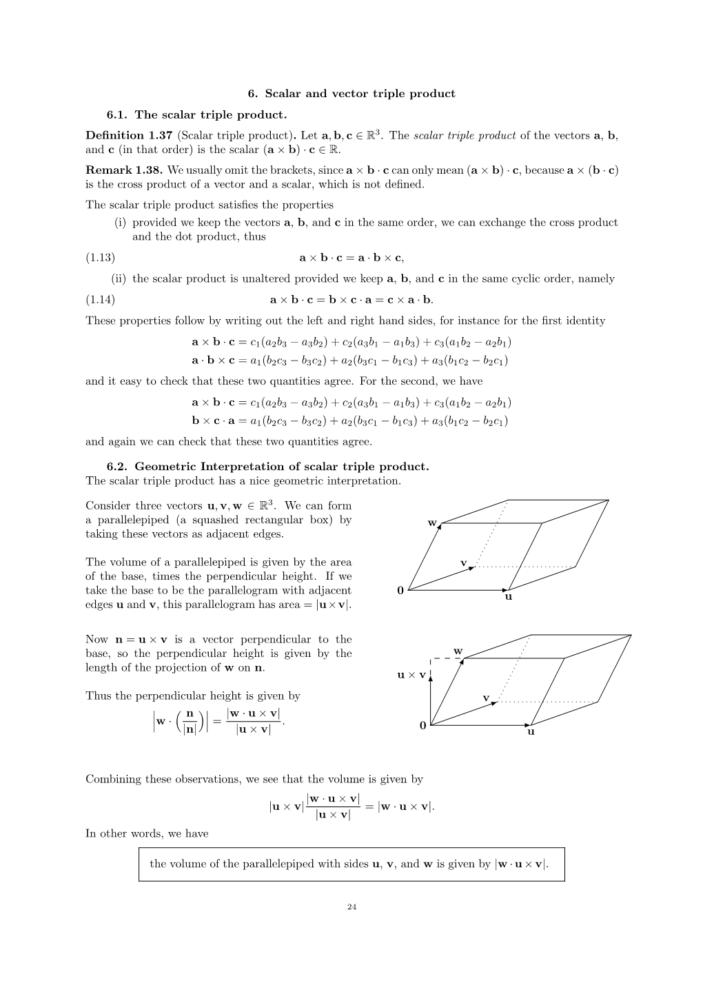 (Scalar Triple Product). Let A, B, C ∈ R3