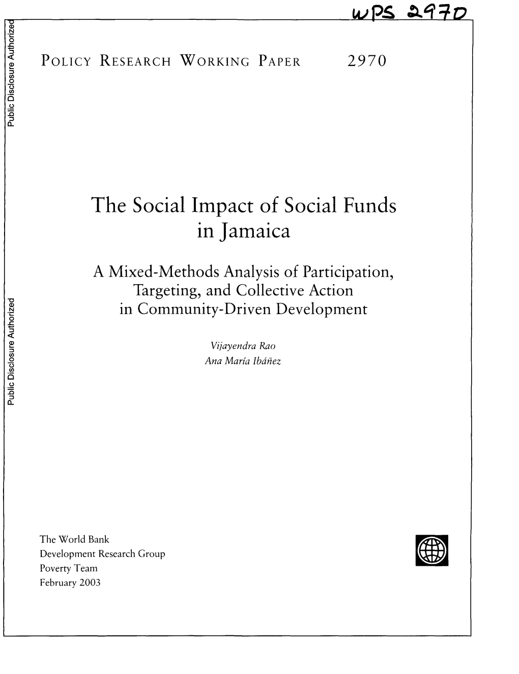 The Social Impact of Social Funds in Jamaica