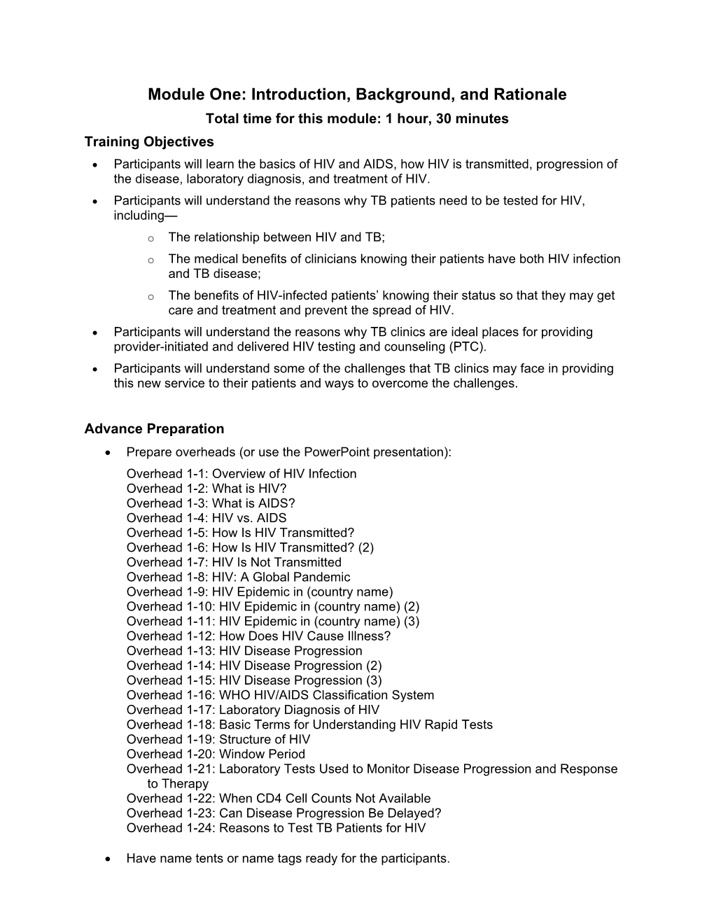 Module One: Introduction, Background, and Rationale