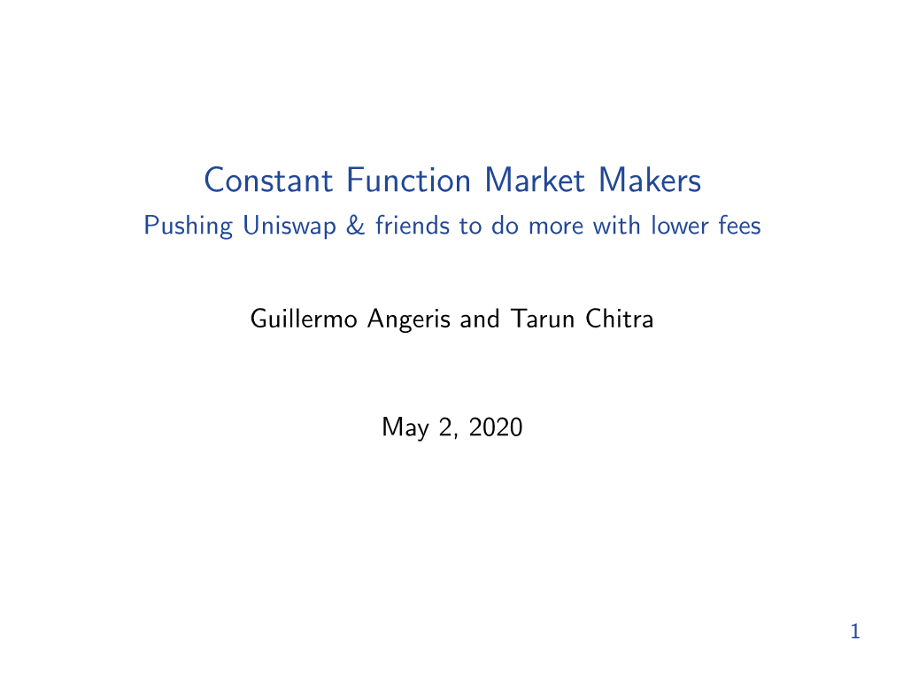 Constant Function Market Makers Pushing Uniswap & Friends to Do More with Lower Fees