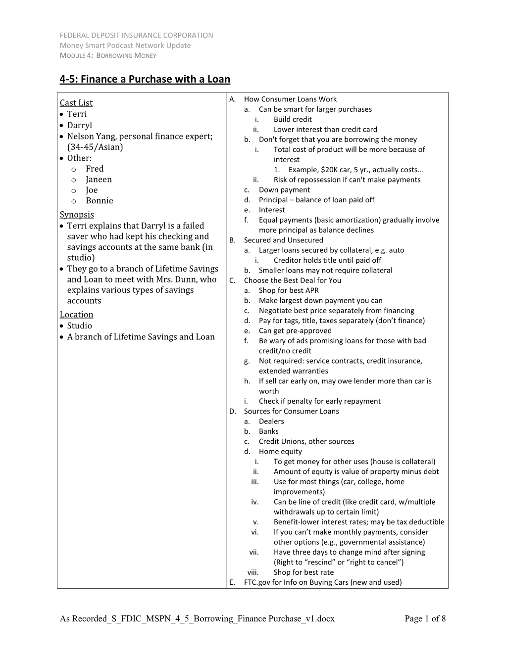 4-5: Finance a Purchase with a Loan