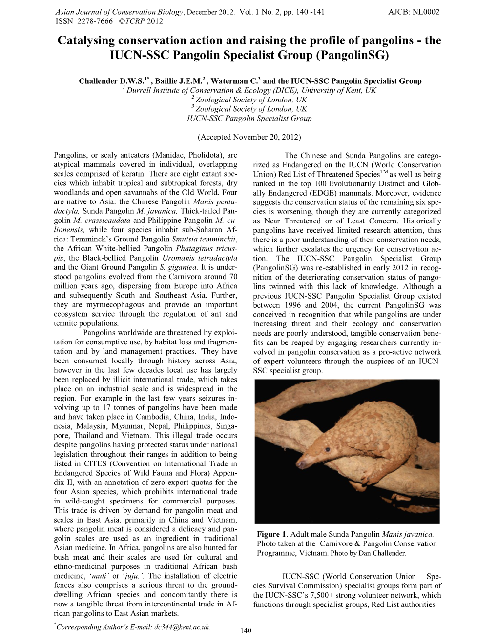 The IUCN-SSC Pangolin Specialist Group (Pangolinsg)