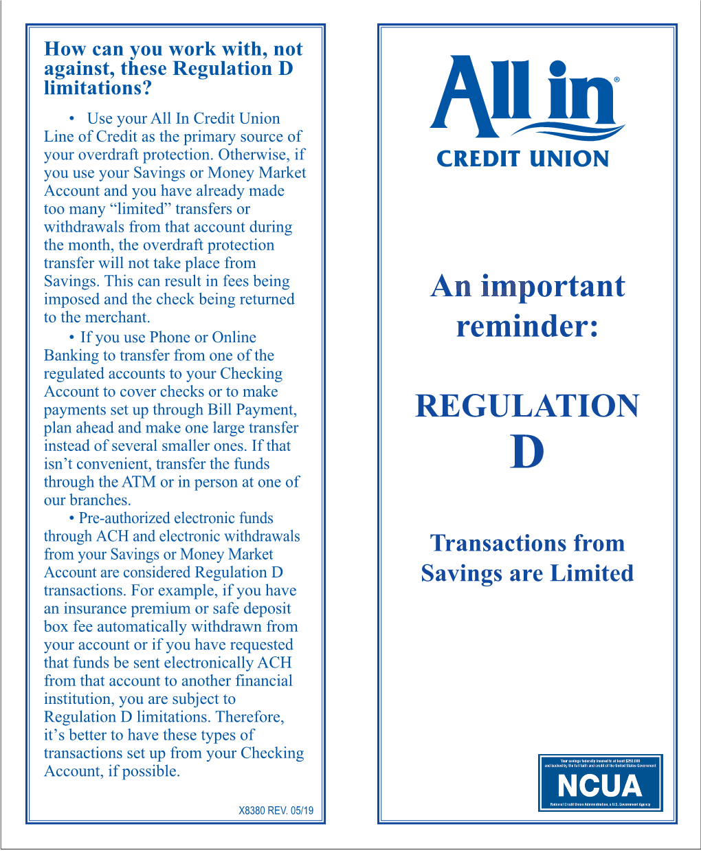 AICU Regulation D Brochure