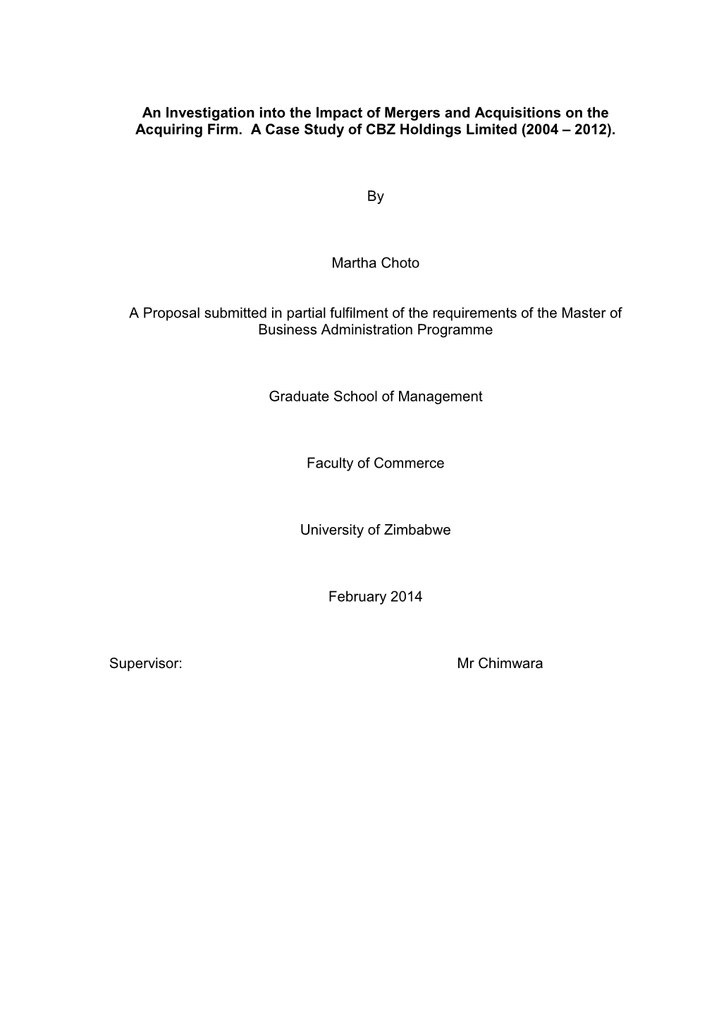 CHOTO Martha R979296O Comprehensive Dissertation