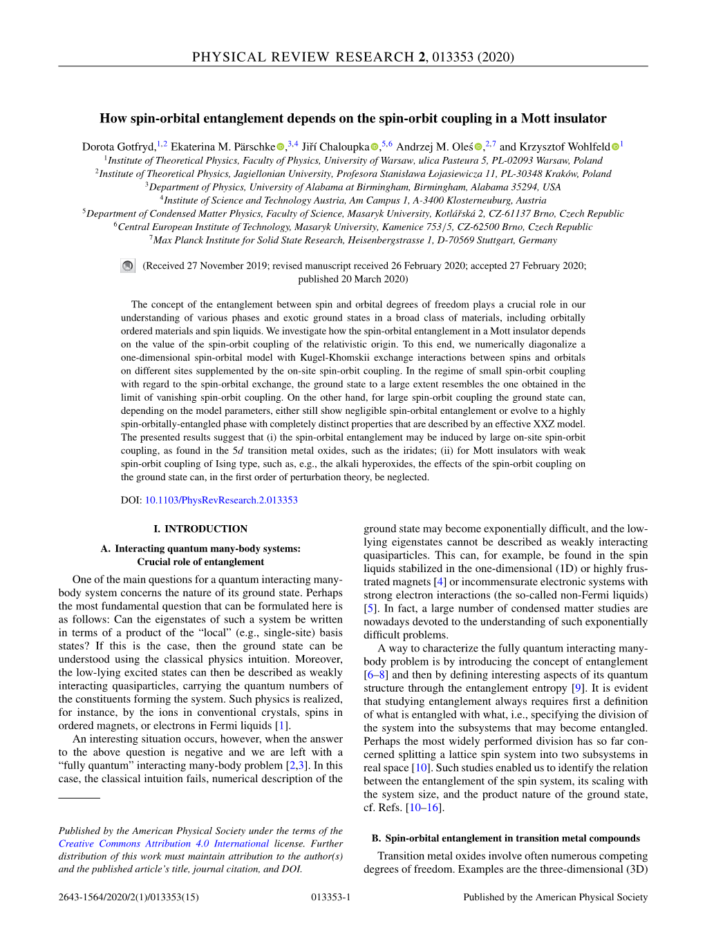 (2020) How Spin-Orbital Entanglement Depends on the Spin-Orbit Coupling