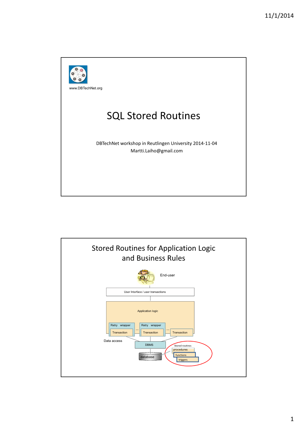 SQL Stored Routines