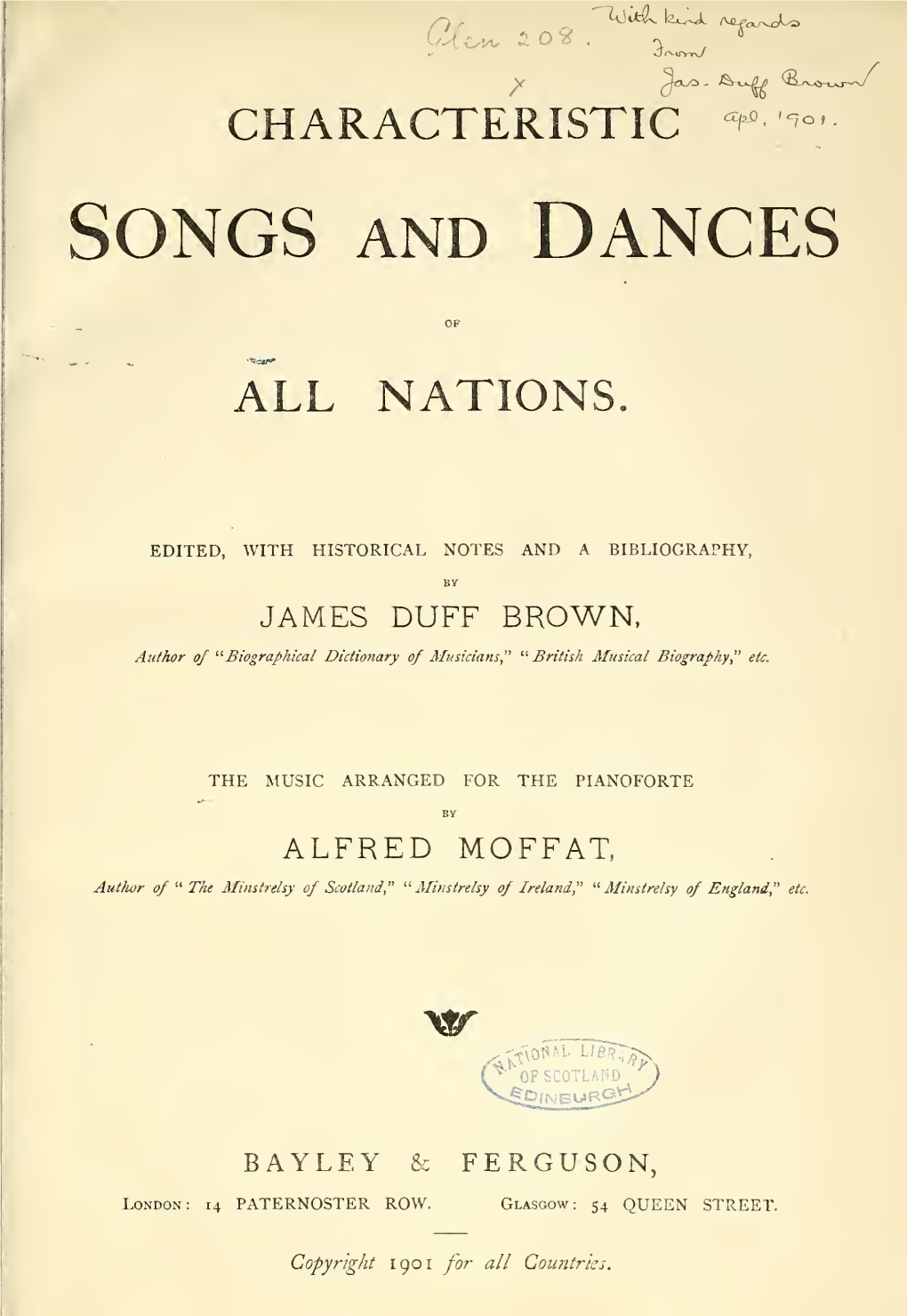Characteristic Songs and Dances of All Nations