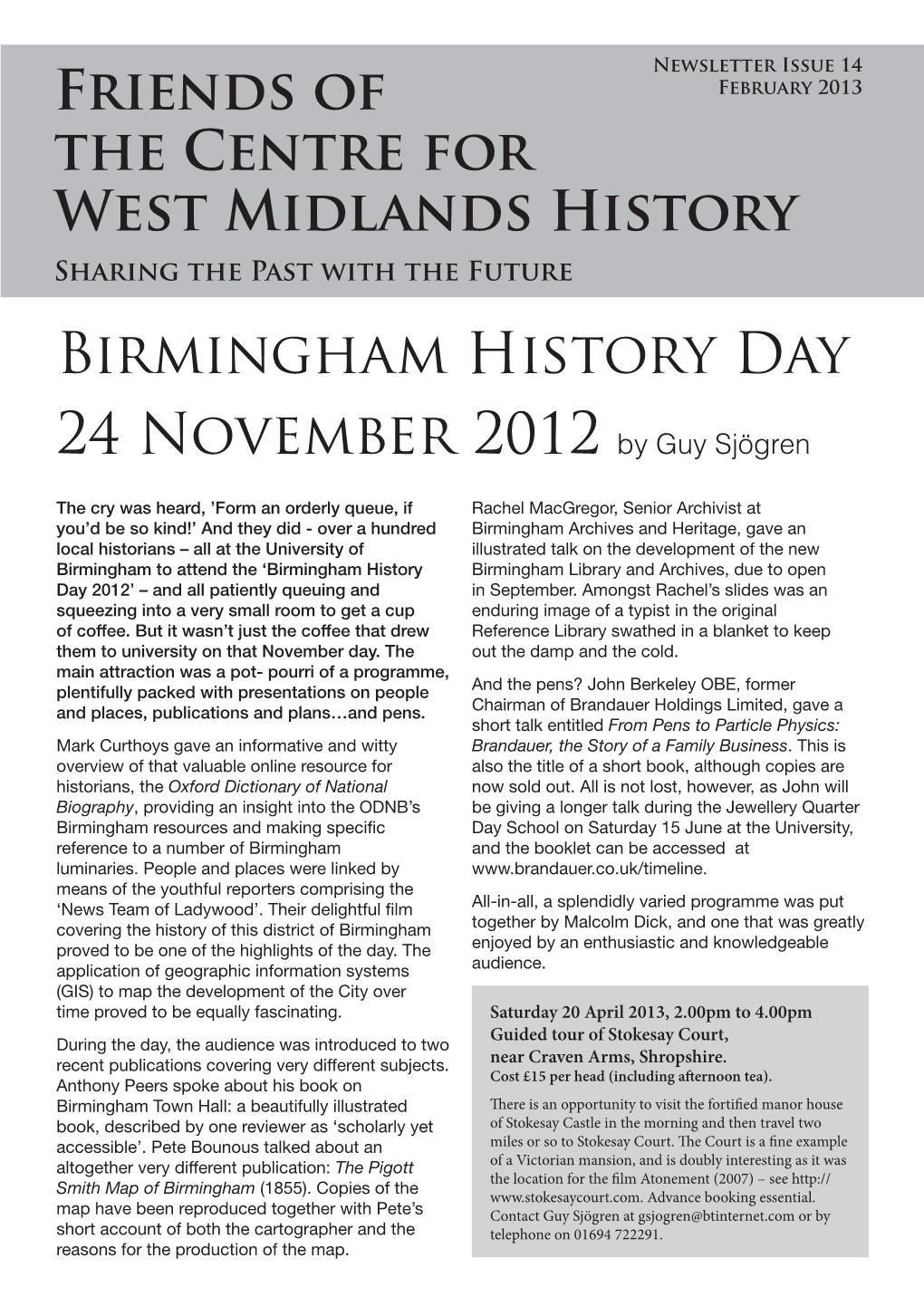 Birmingham History Day 24 November 2012 by Guy Sjögren