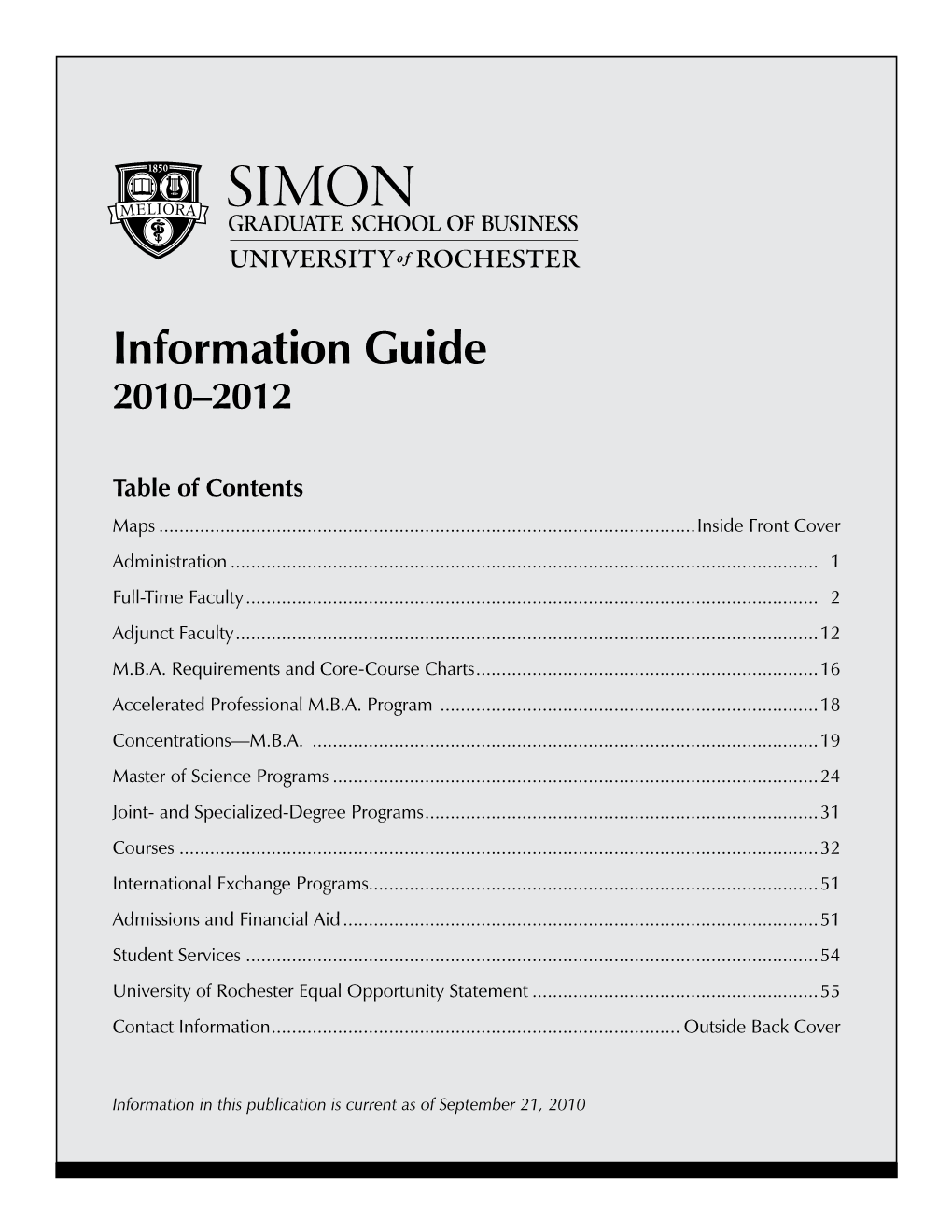 Information Guide 2010–2012