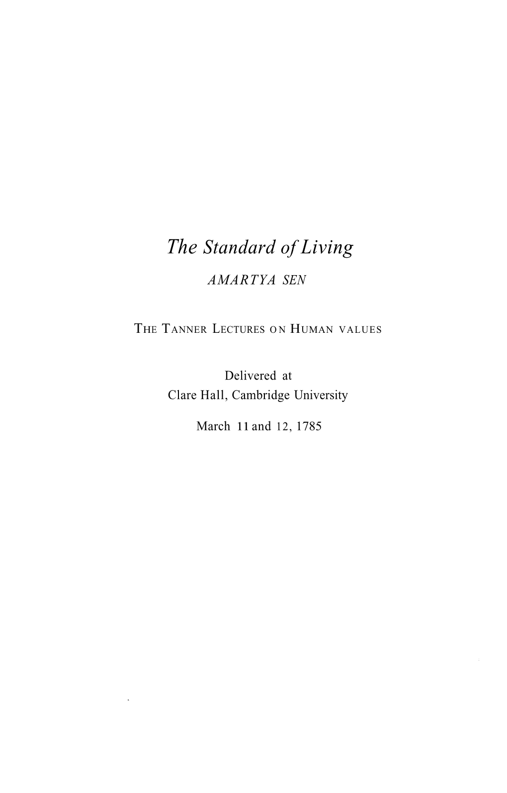 The Standard of Living