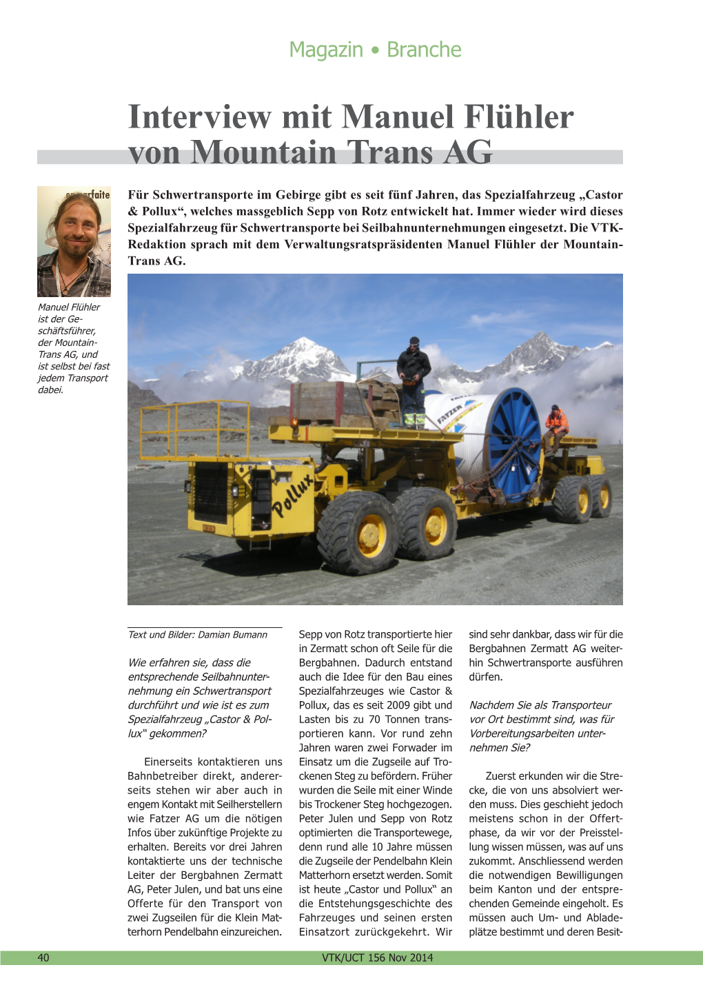 Interview Mit Manuel Flühler Von Mountain Trans AG