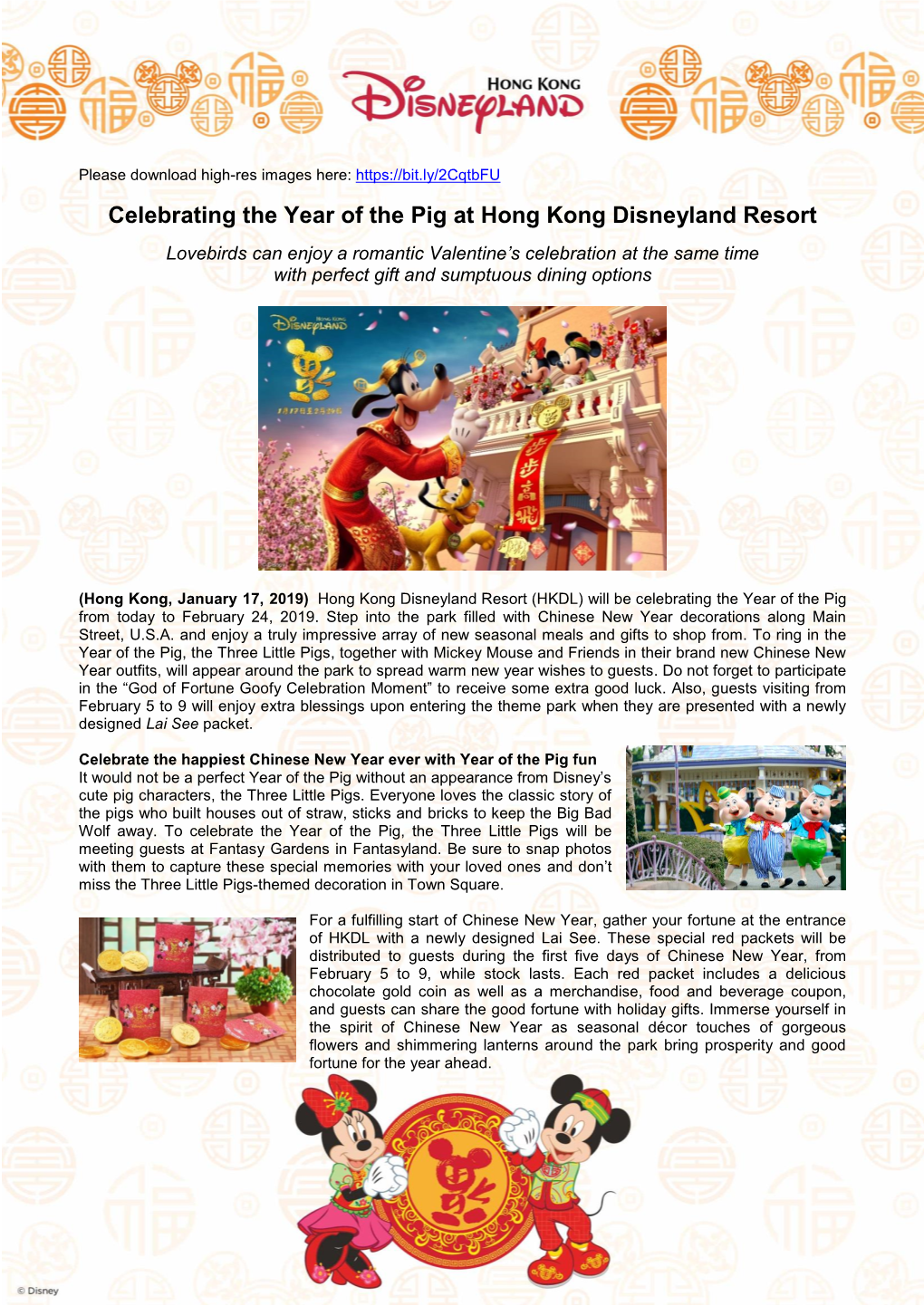 Celebrating the Year of the Pig at Hong Kong Disneyland Resort