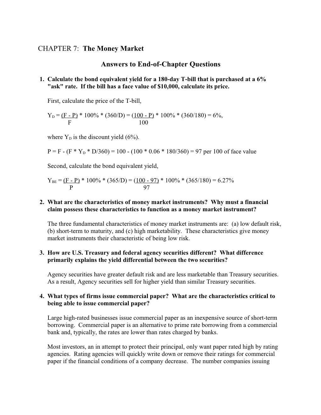 Answers to End-Of-Chapter Questions