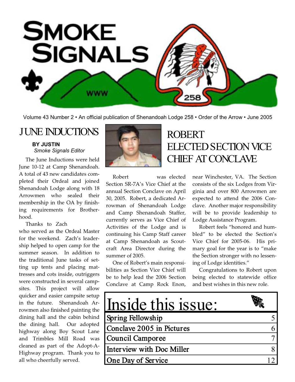 Smoke Signals Editor ELECTED SECTION VICE