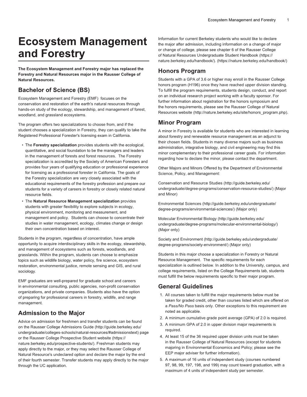 Ecosystem Management and Forestry 1