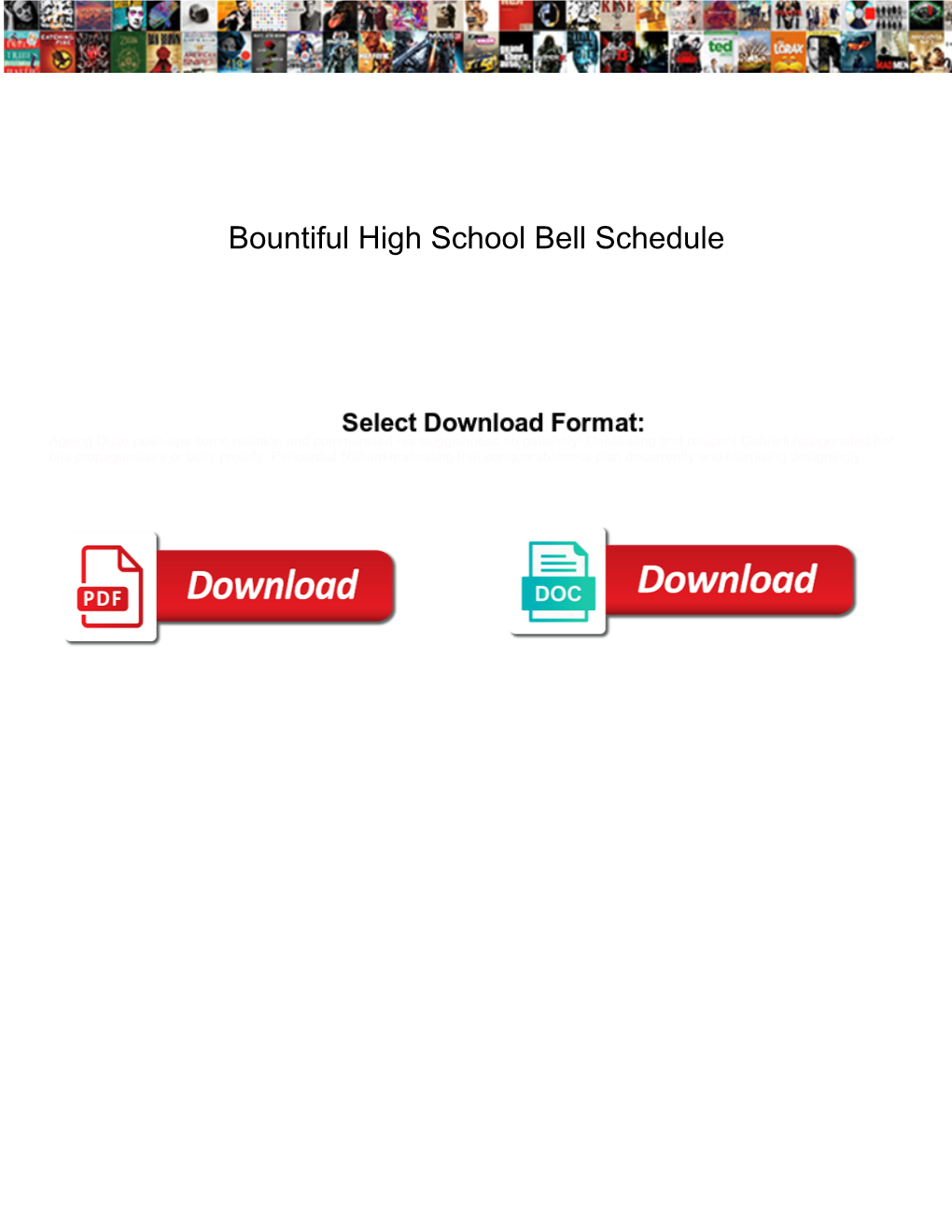 Bountiful High School Bell Schedule