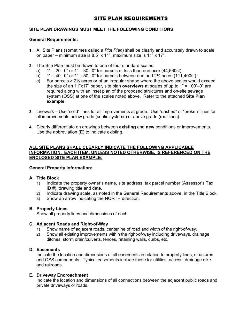 Site Plan Requirements