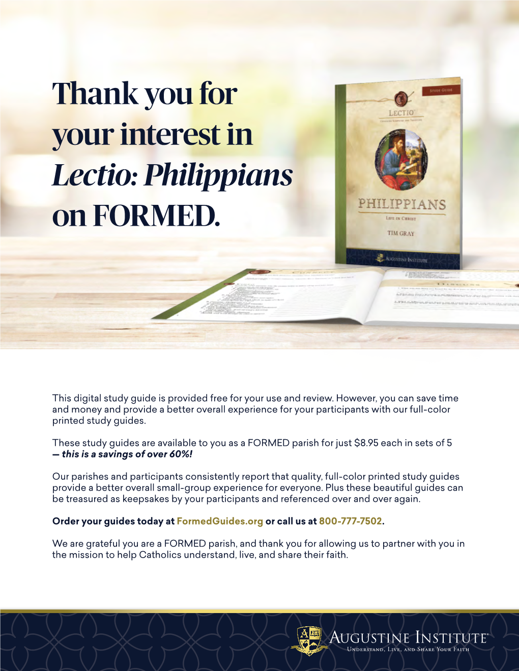 Thank You for Your Interest in Lectio: Philippians on FORMED