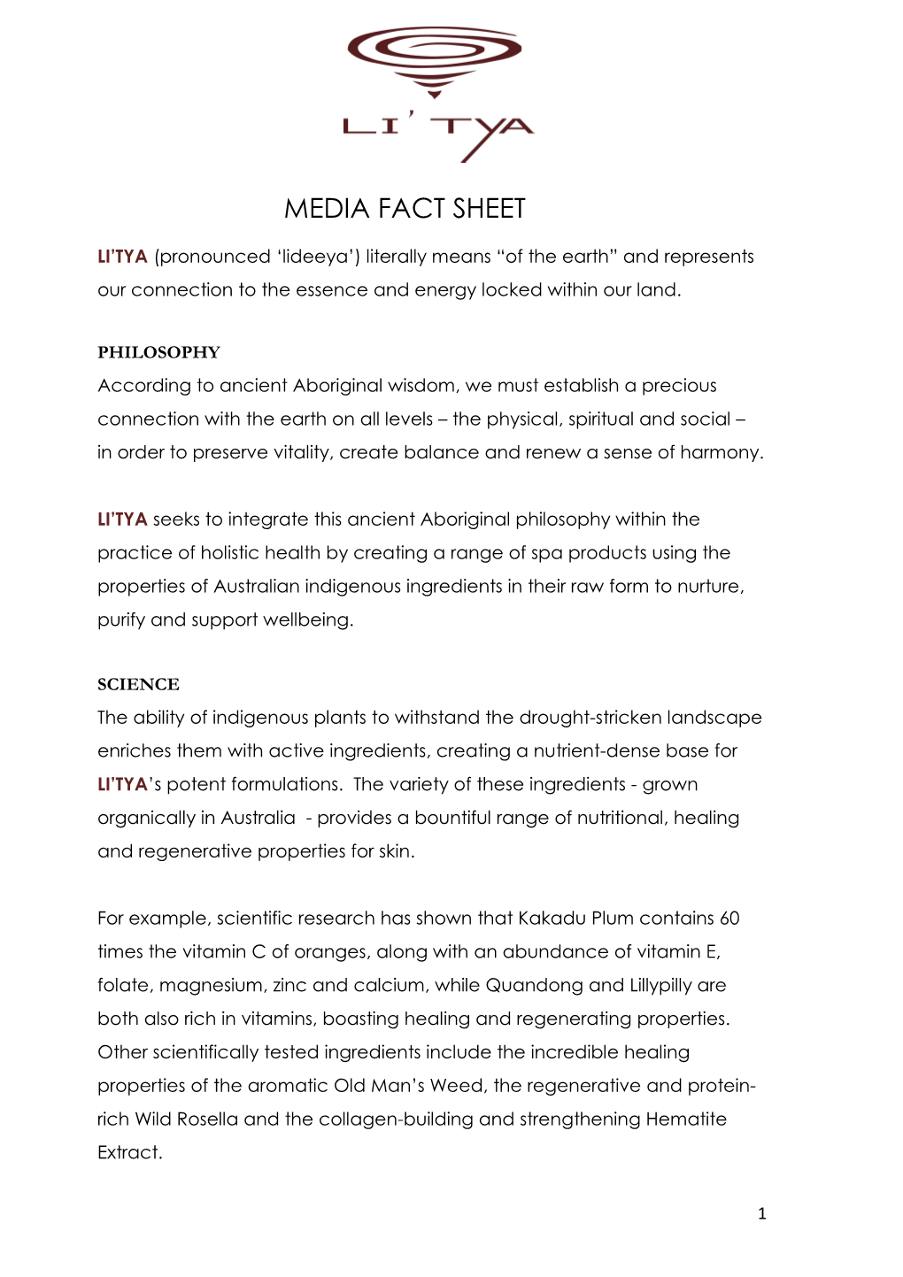 Media Fact Sheet