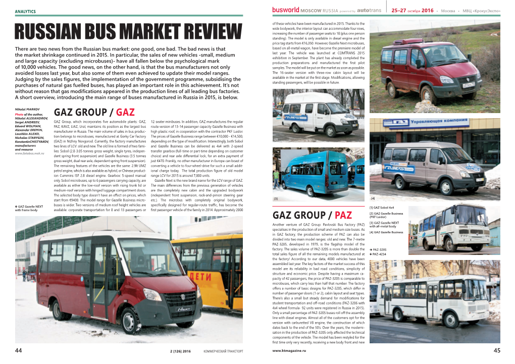 RUSSIAN BUS MARKET REVIEW Standing)