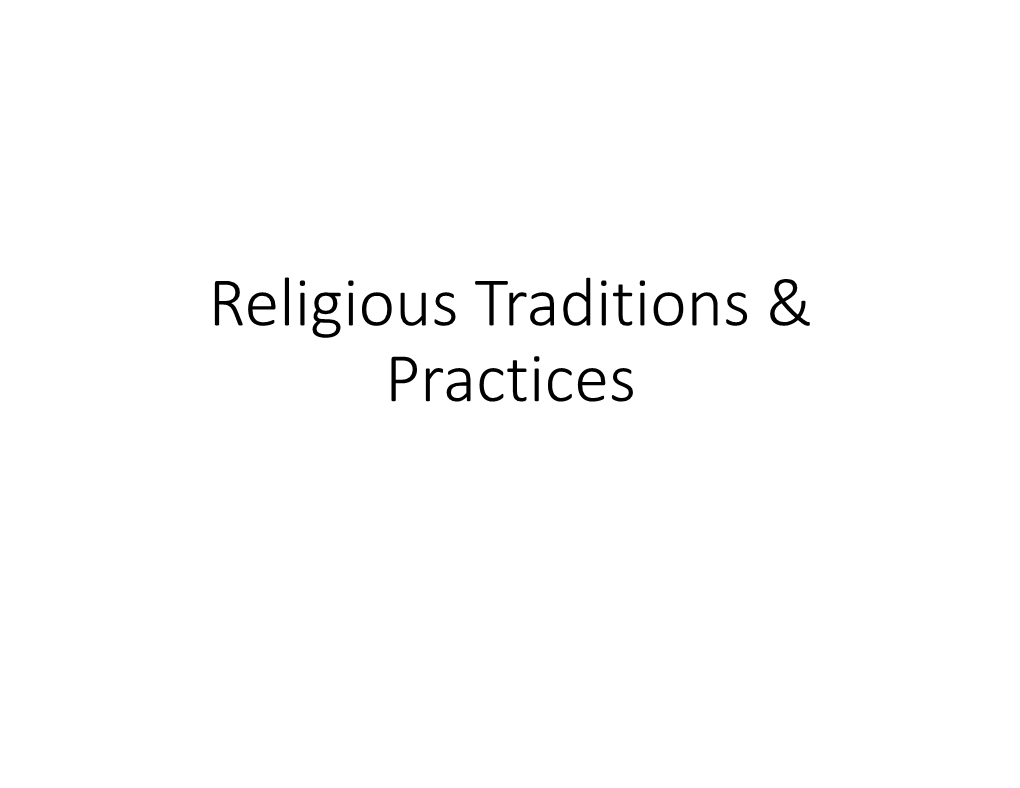 Religious Traditions & Practices