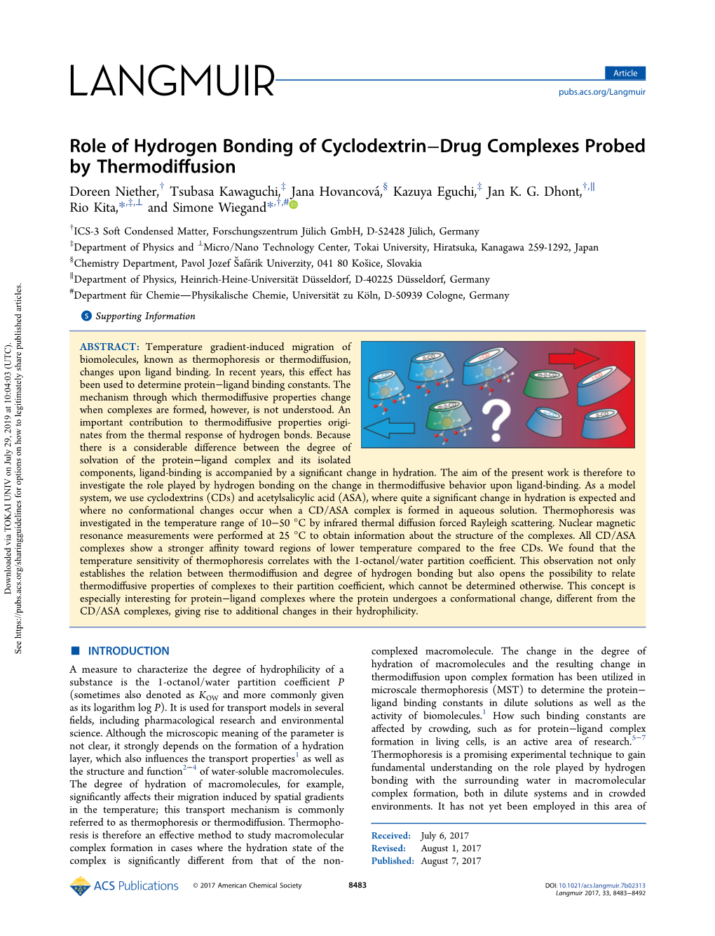 Role of Hydrogen Bonding of Cyclodextrin–Drug Complexes