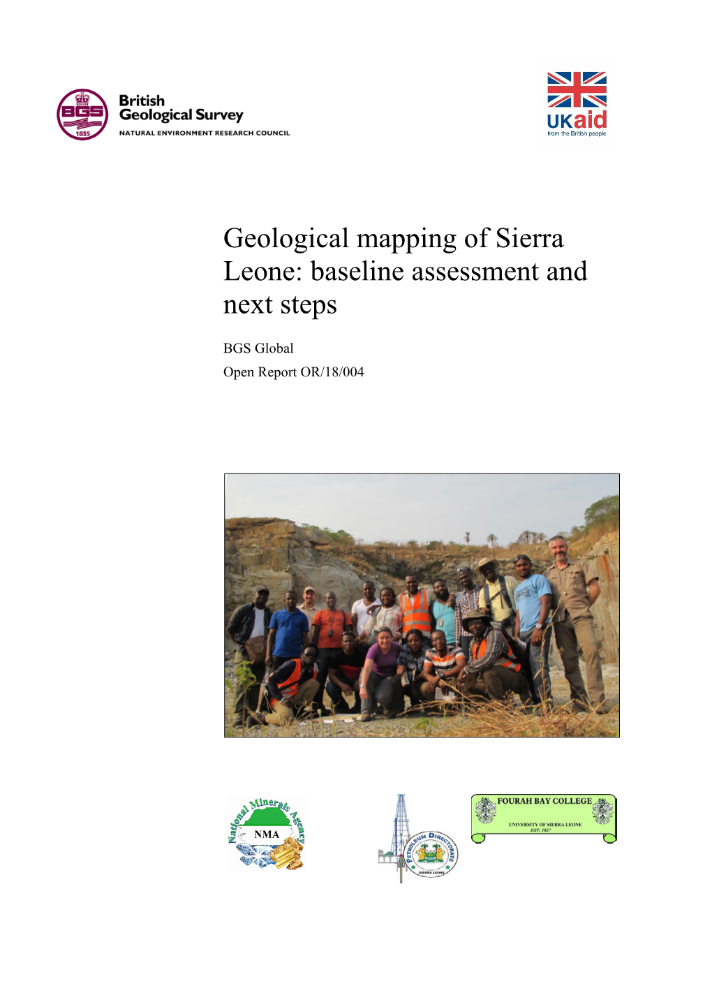 Geological Mapping of Sierra Leone: Baseline Assessment and Next Steps