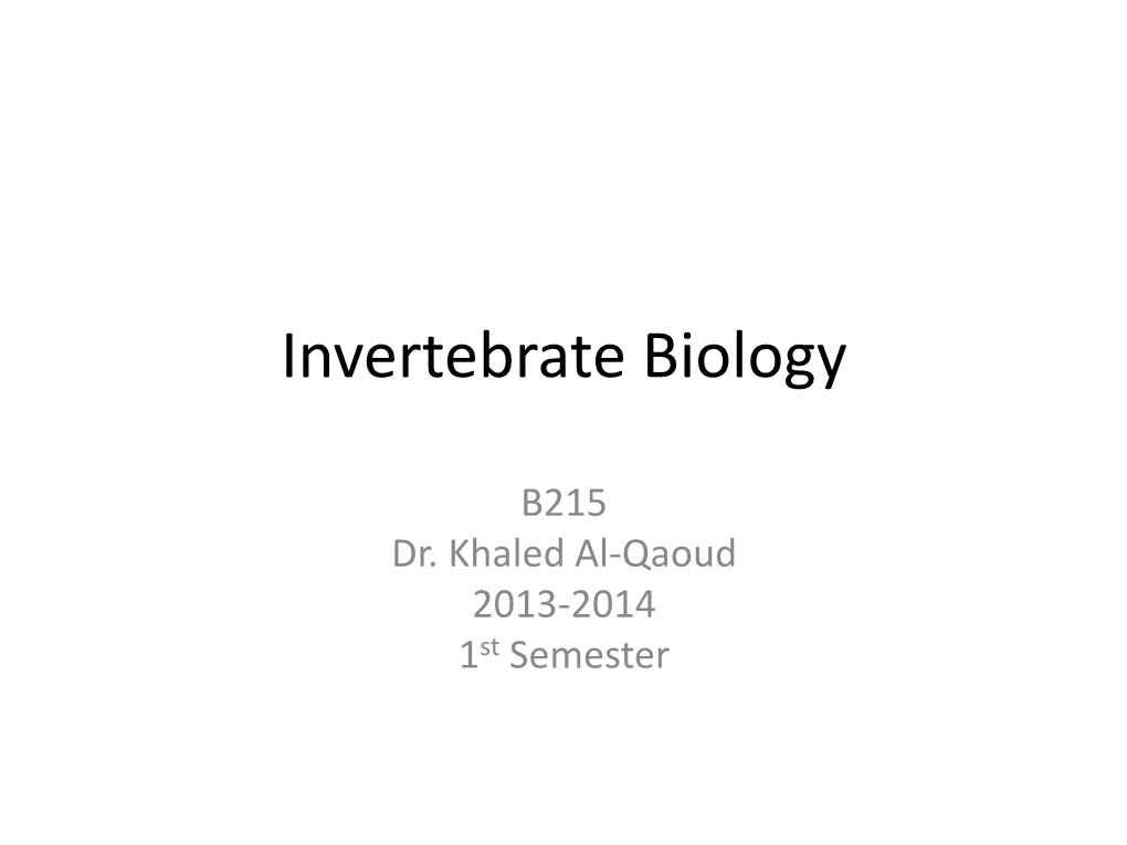 Invertebrate Biology