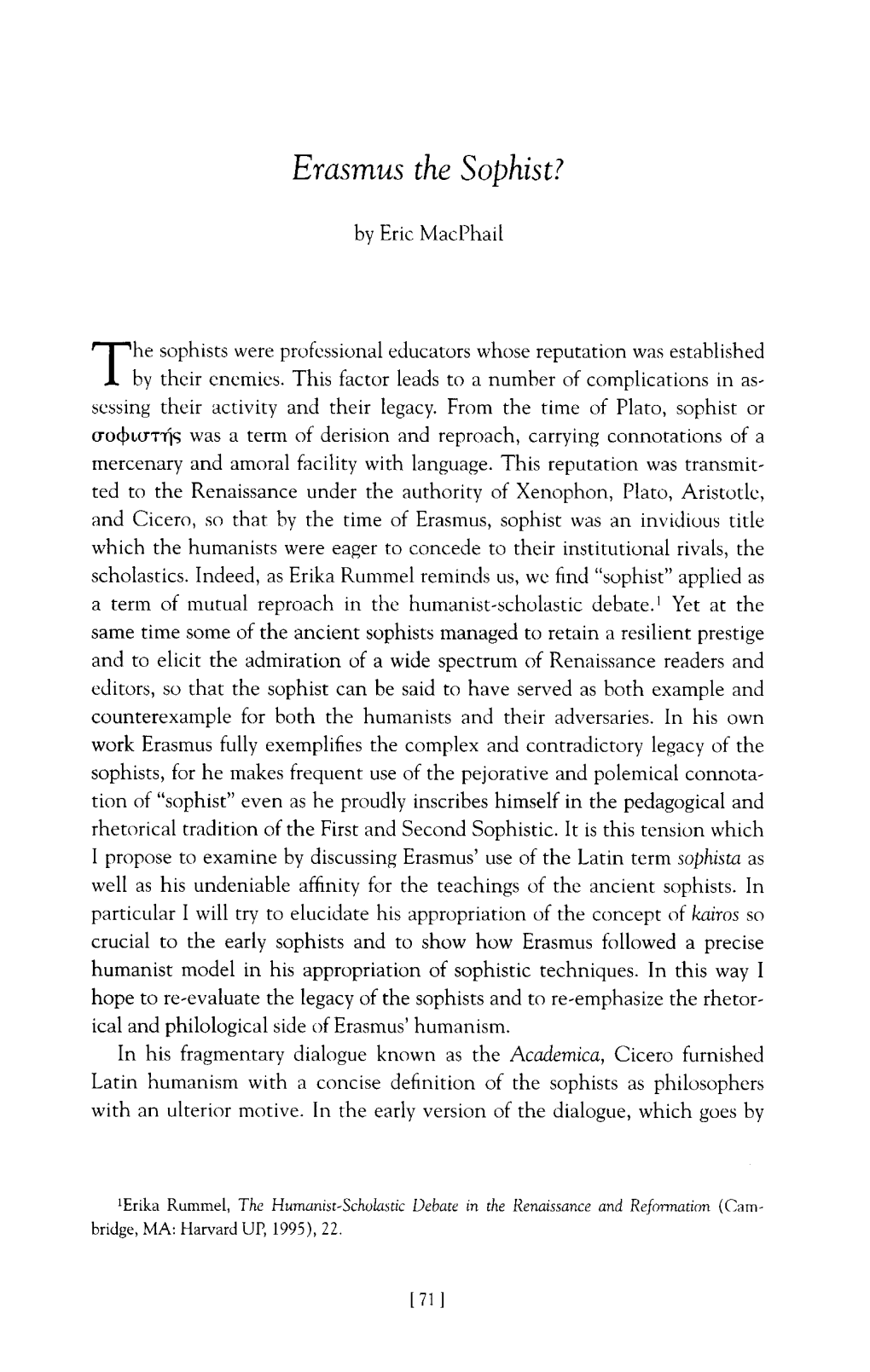 [71] Erasmus the Sophist?