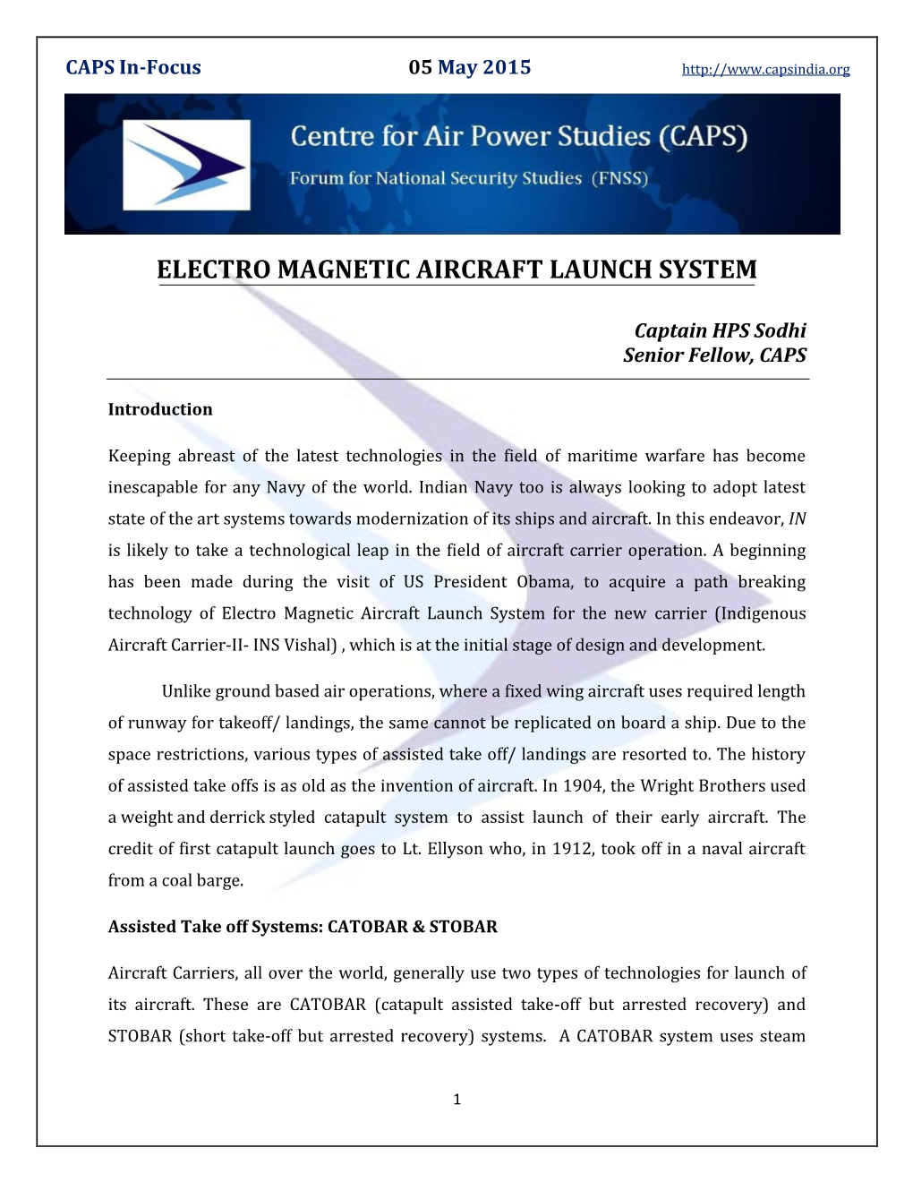 Electro Magnetic Aircraft Launch System