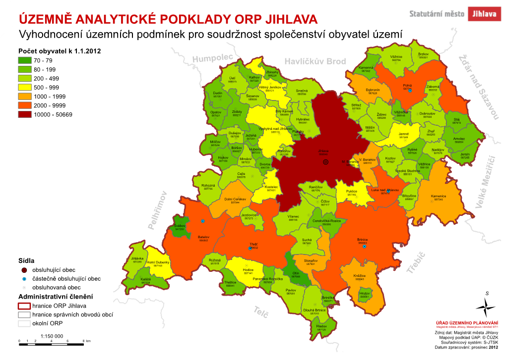 ÚZEMNĚ ANALYTICKÉ PODKLADY ORP JIHLAVA Vyhodnocení Územních Podmínek Pro Soudržnost Společenství Obyvatel Území