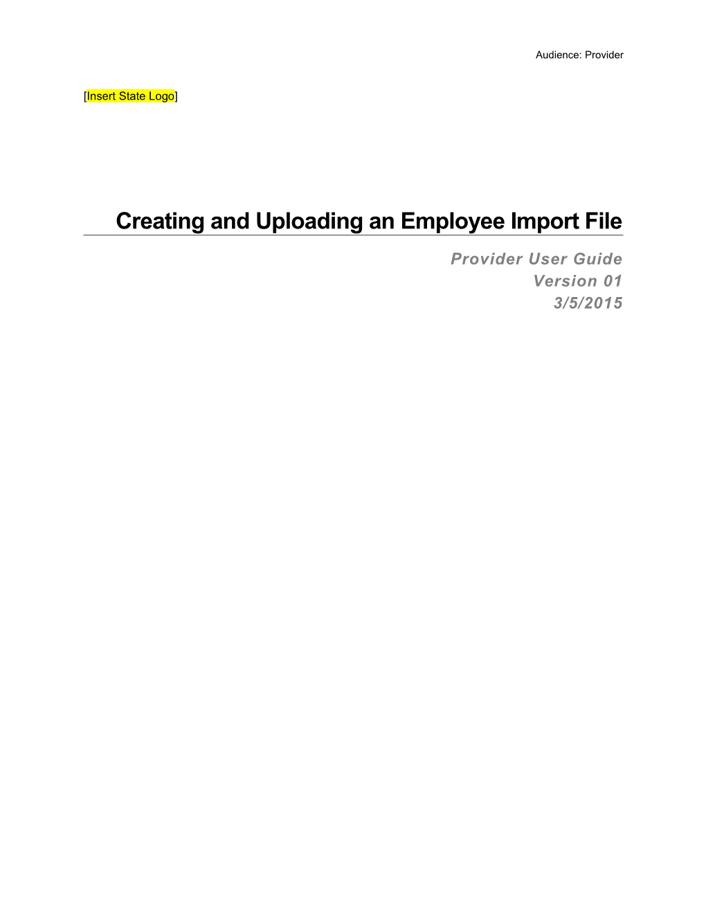 Creating and Uploading an Employee Import File