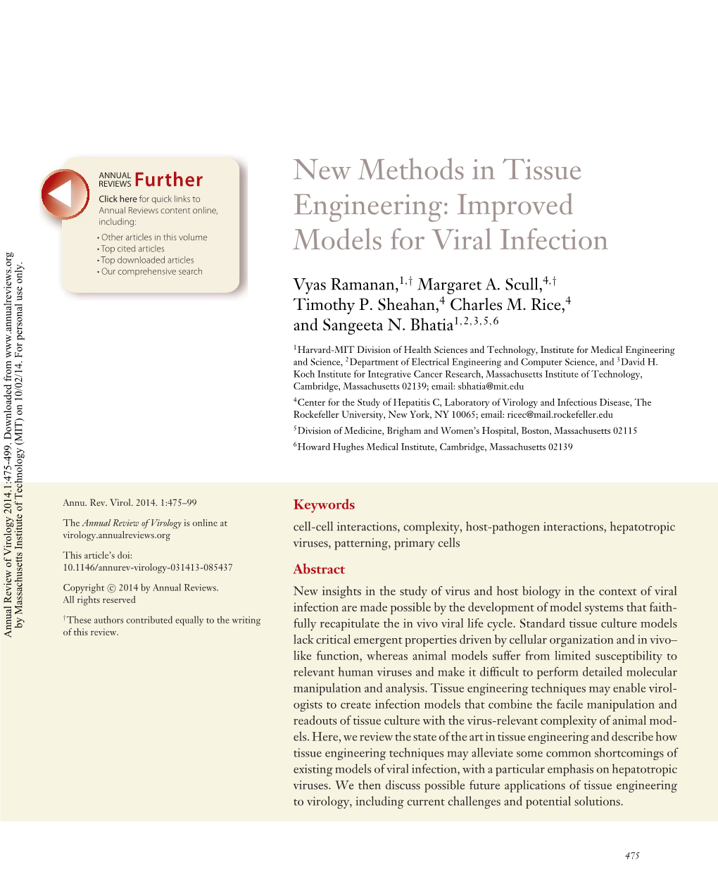 New Methods in Tissue Engineering: Improved Models for Viral Infection