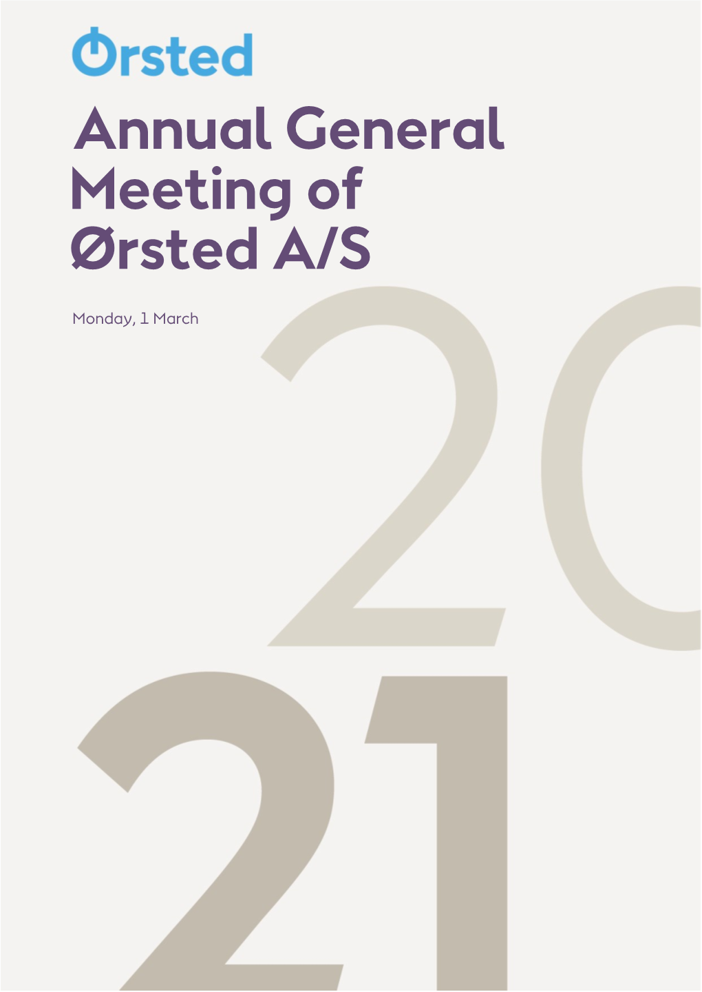 Annual General Meeting of Ørsted A/S