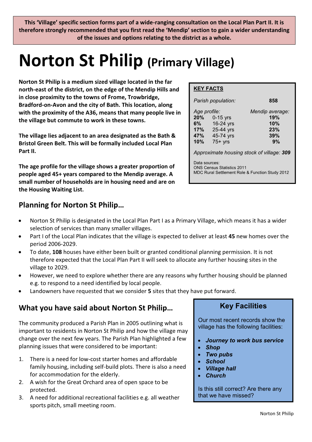 Norton St Philip (Primary Village)