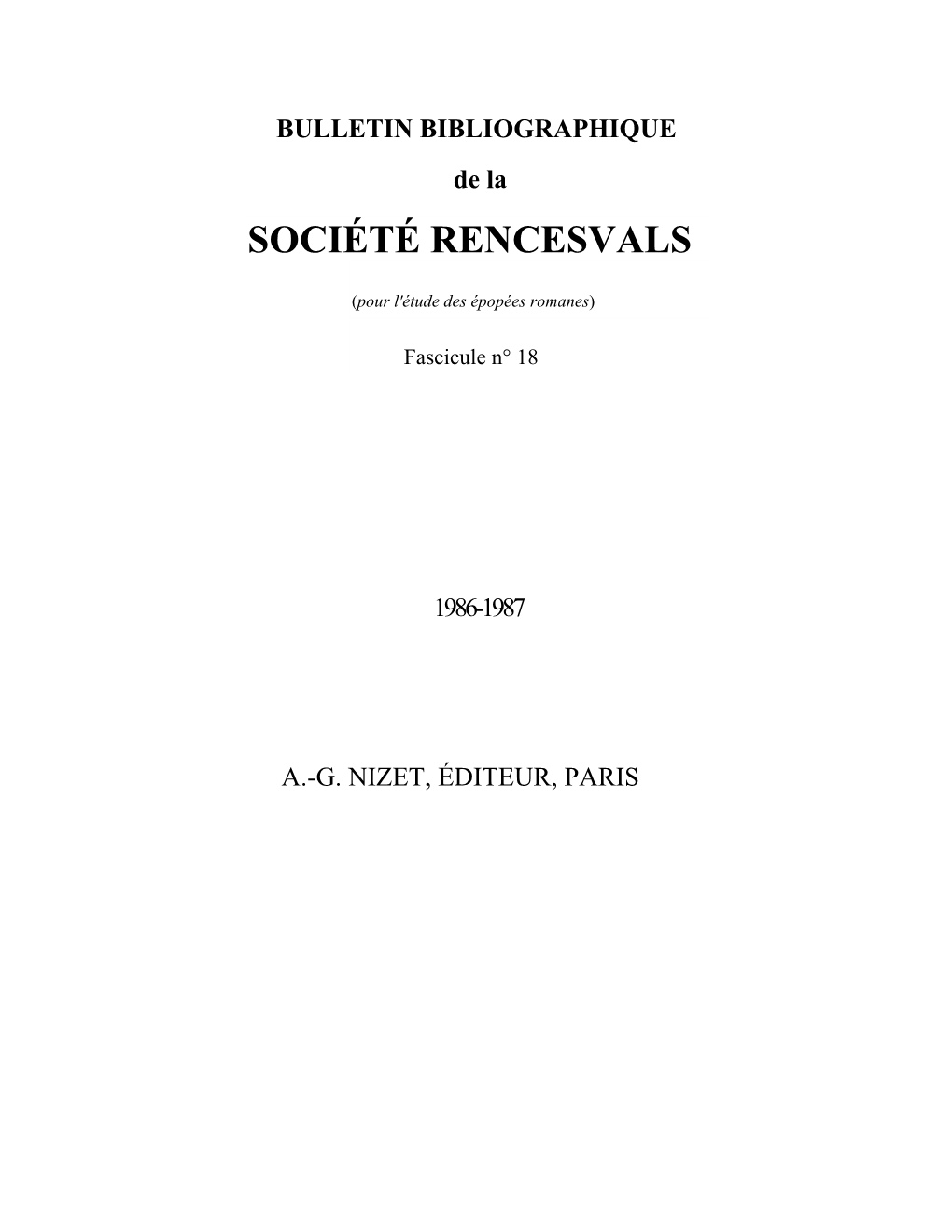 Société Rencesvals