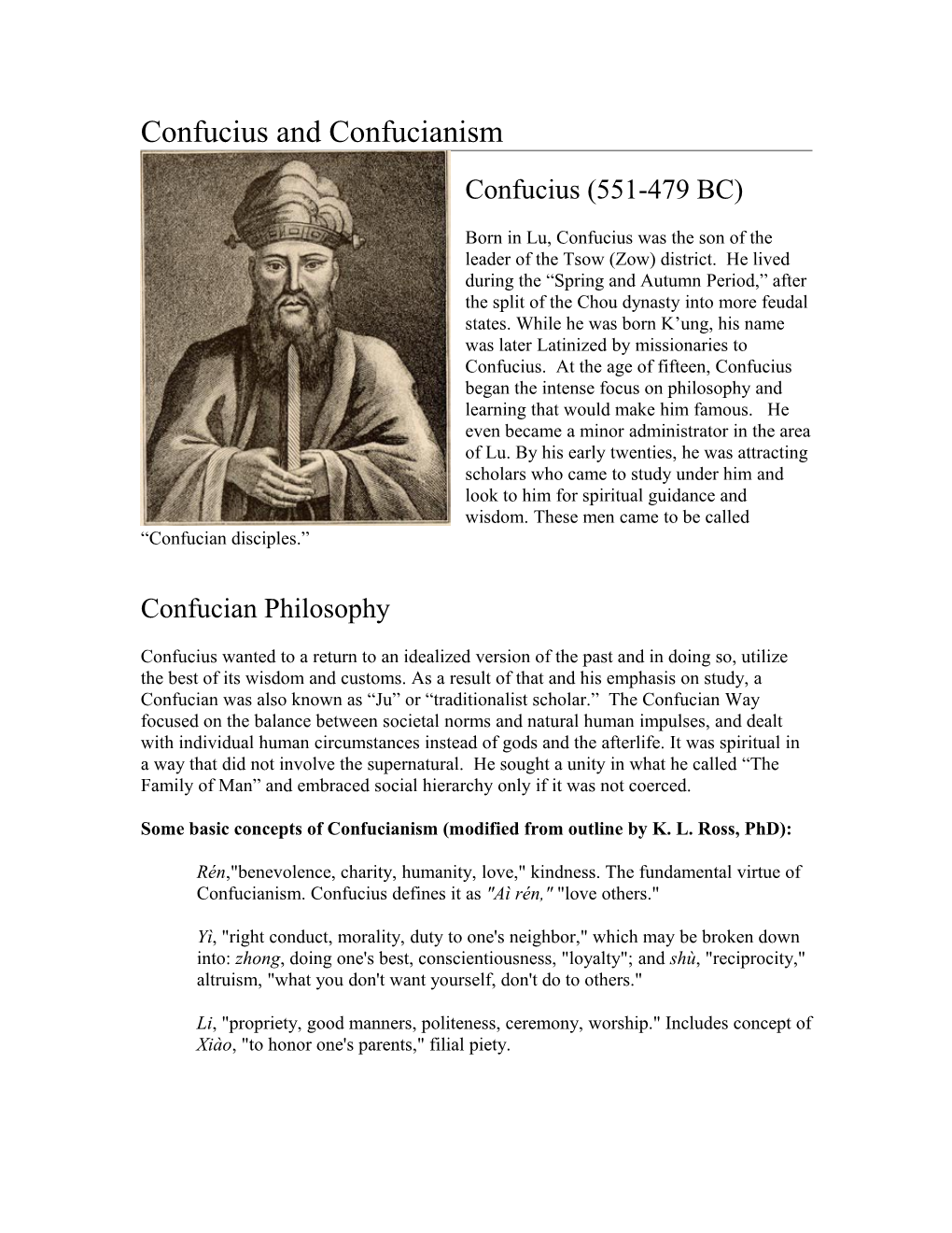 Confucius and Confucianism