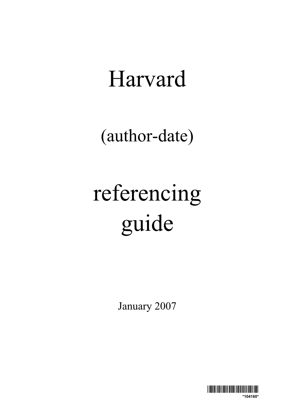 Harvard Referencing Guide